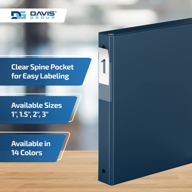 Davis Group Premium Economy 6-Pack 3-Ring Binders for School or Office, Round-Ring Binders, 1 Inch, Navy Blue - Image 4